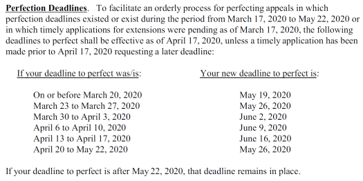 Fourth Department Deadlines